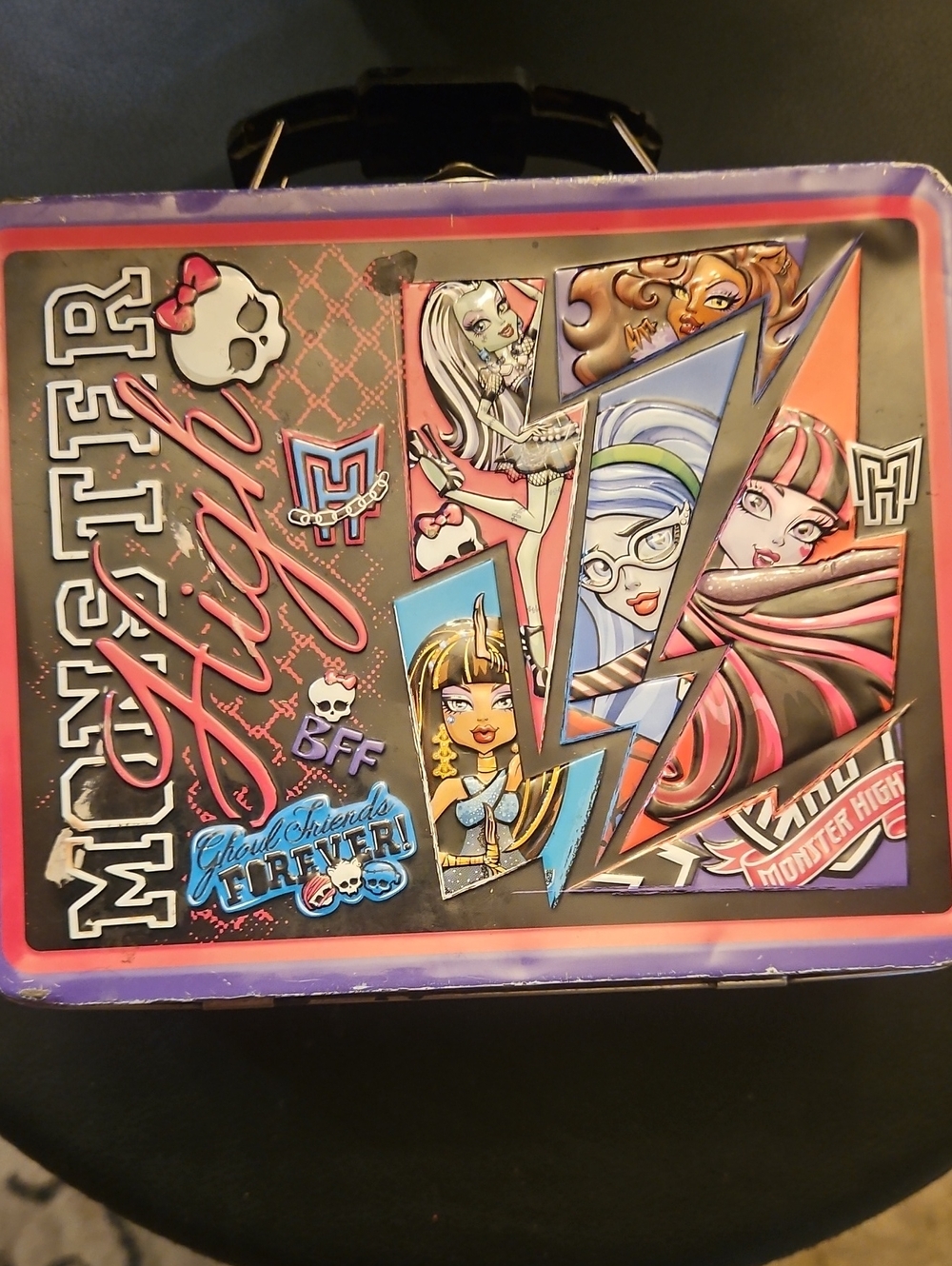 Vintage 2011 Monster High Embossed Tin Lunch Box - As Is